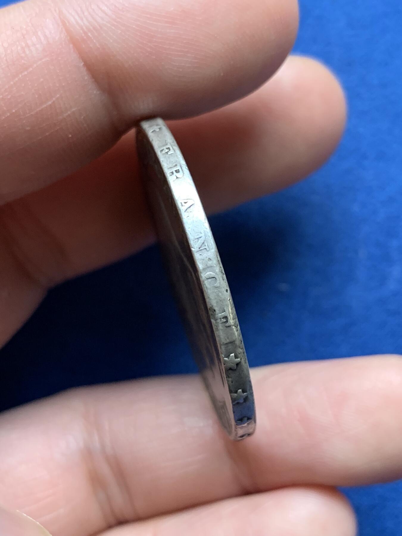 《竞宝斋》第481场 周日，周一 2场连拍 （全场包邮）20级店铺 欢迎送拍 法国1855年BB过渡版拿破仑三世5法郎银币，少见版