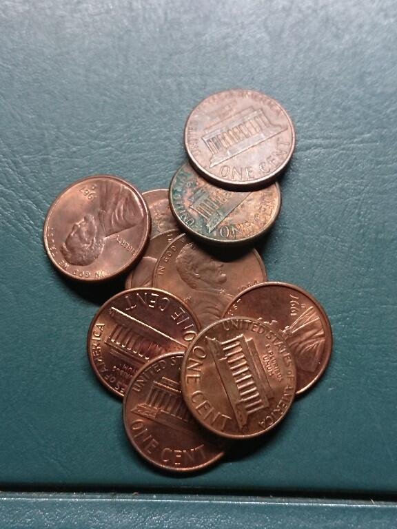 松南世界钱币——260420 美国八十年代后版本1分铜币10枚2