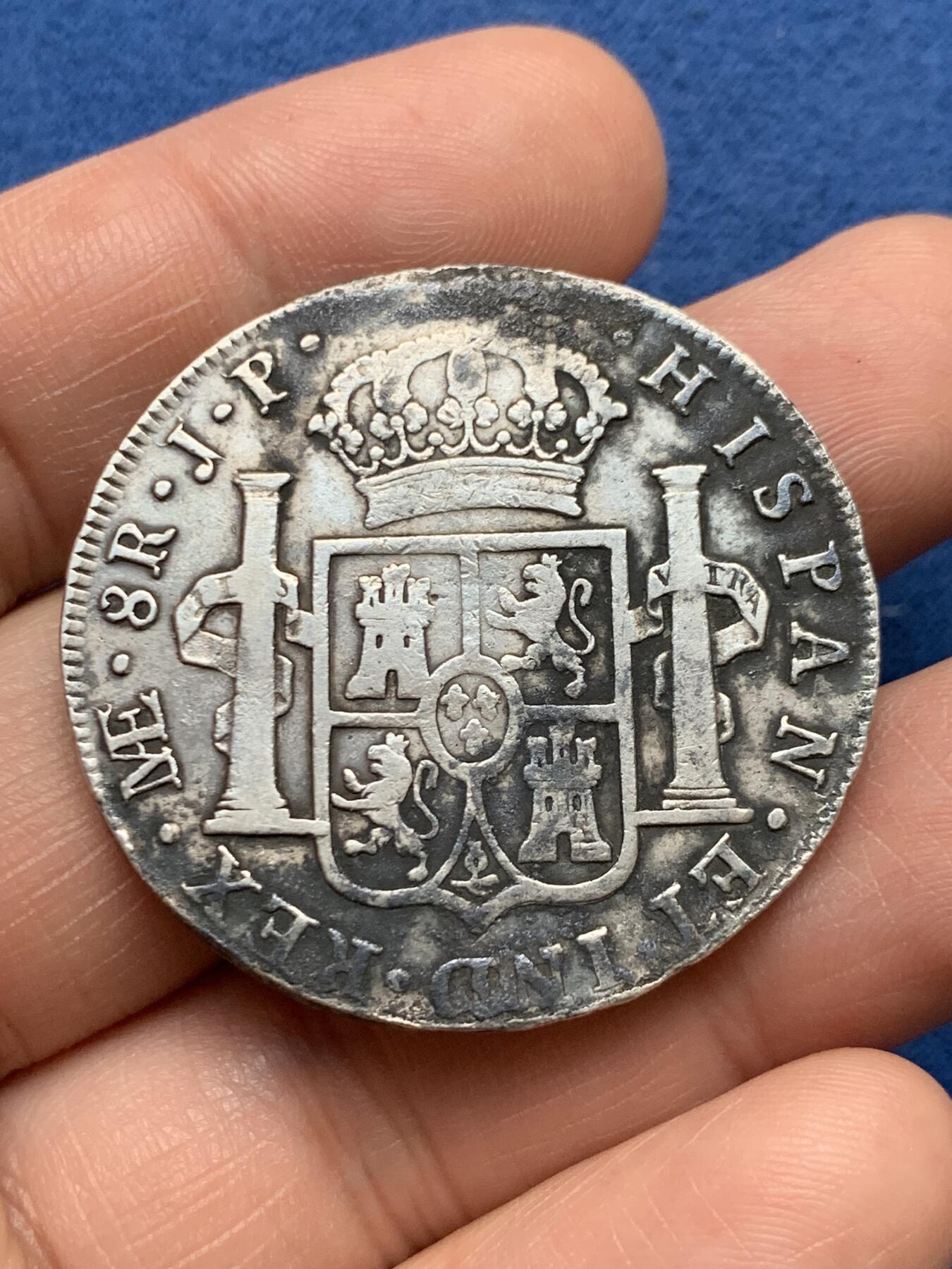 《竞宝斋》第481场 周日，周一 2场连拍 （全场包邮）20级店铺 欢迎送拍 西属秘鲁1808年卡洛斯四世8R银币