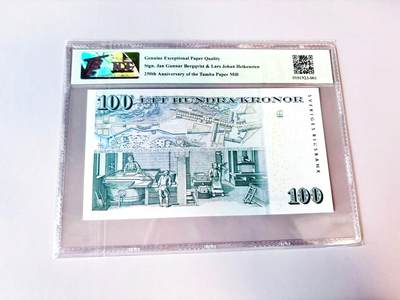 【Blue Auction】世界纸币精拍第811期——18级TOP拍卖/信誉/品质/专业/高效💫 瑞典 2005年100克朗 TQG66EPQ 纪念钞