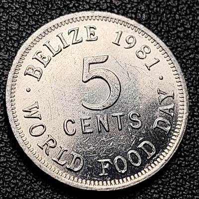 泉币菌-第228场-三月三 上巳节专场 拍品多 请提前出价 - 原光极美 北美洲-英属伯利兹-1981年5分-世界粮食日