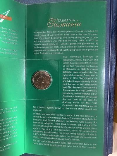 长老汇马年精选第十八场拍卖 2001澳大利亚联邦百年塔斯马尼亚3枚卡装，限量版，克书70多美金