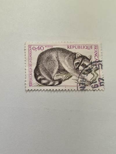 杂票 法国邮票 小熊猫1枚旧雕