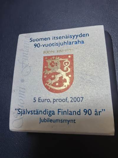 长老汇马年精选第十九场拍卖 芬兰2007年5欧双金属精制纪念币 芬兰独立90周年 发行量：2万 盒证全