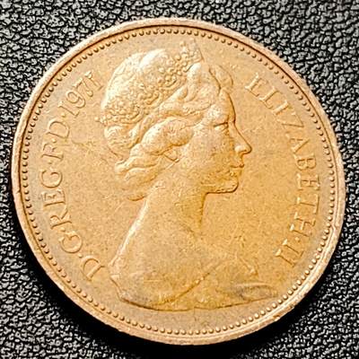 泉币菌-第228场-三月三 上巳节专场 拍品多 请提前出价 1971年 英国2便士铜币 威尔士皇冠 25.9mm