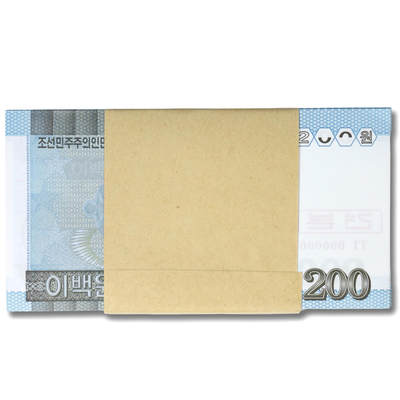2005年朝鲜-第四版纸币200元小章版-票样整刀100张小章版全零票样，整刀100张 2005年朝鲜-第四版纸币200元小章版-票样整刀100张小章版全零票样，整刀100张