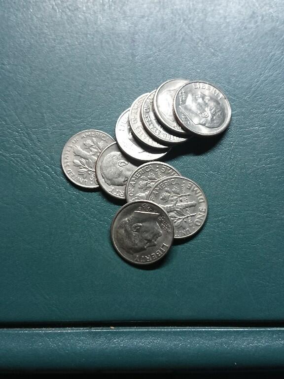 松南世界钱币——260420 美国10分镍币10枚合计1美元1