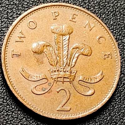 泉币菌-第228场-三月三 上巳节专场 拍品多 请提前出价 - 1989年英国2便士 铜币 威尔士皇冠 狮子雄狮 