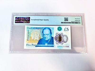 【Blue Auction】世界纸币精拍第811期——18级TOP拍卖/信誉/品质/专业/高效💫 【888豹子号无47】英国 2023年5镑 PMG67EPQ 