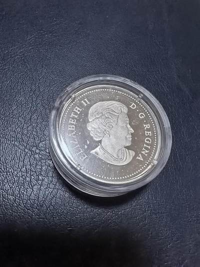 长老汇马年精选第十九场拍卖 加拿大2017年20元镶嵌玻璃精制银币 被雪覆盖的树 1盎司999银 发行量：7500 带原盒（玻璃脱胶掉落，可以修复）