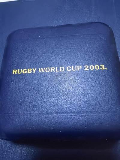 长老汇马年精选第十九场拍卖 澳大利亚2003年5元部分镀金精制银币 世界英式橄榄球比赛 1盎司999银 发行量：2万 盒证全
