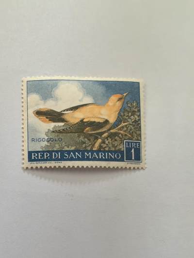杂票 圣马利诺邮票 鸟1枚黄
