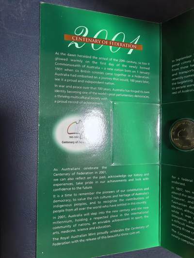 长老汇马年精选第十八场拍卖 2001澳大利亚联邦百年塔斯马尼亚3枚卡装，限量版，克书70多美金