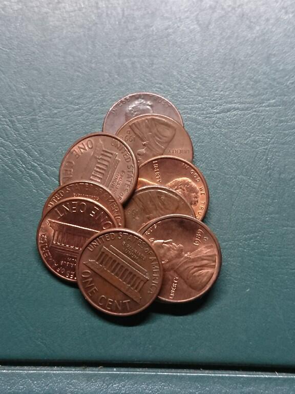 松南世界钱币——260420 美国八十年代后版本1分铜币10枚1