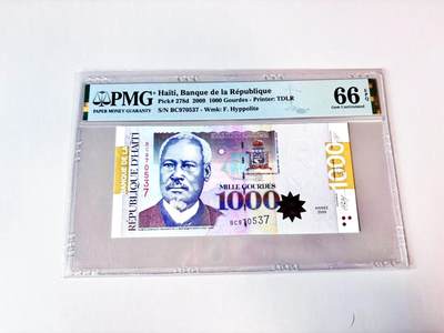 【Blue Auction】世界纸币精拍第811期——18级TOP拍卖/信誉/品质/专业/高效💫 海地 2009年1000古德 PMG66EPQ 