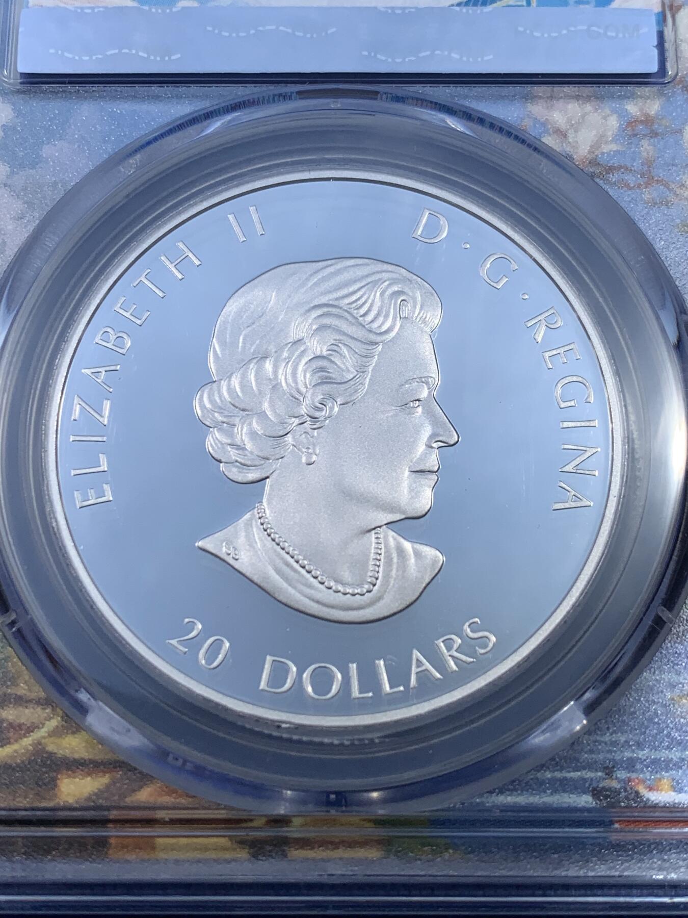 《竞宝斋》第481场 周日，周一 2场连拍 （全场包邮）20级店铺 欢迎送拍 PCGS PR69DCAM 加拿大2021年20元银币，因纽特神话塞德娜主题，海洋女神图案精制币，顶级分数，镜面极美，北美原住民文化收藏级品相
