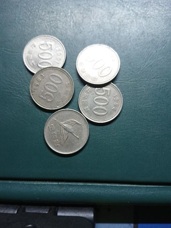 松南世界钱币——260420 韩国500元镍币5枚合计2500元2