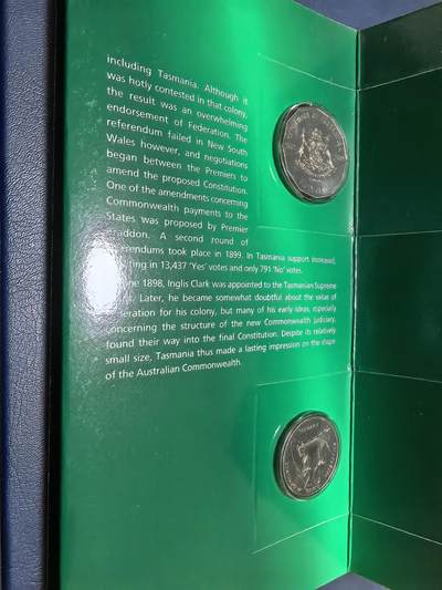 长老汇马年精选第十八场拍卖 2001澳大利亚联邦百年塔斯马尼亚3枚卡装，限量版，克书70多美金