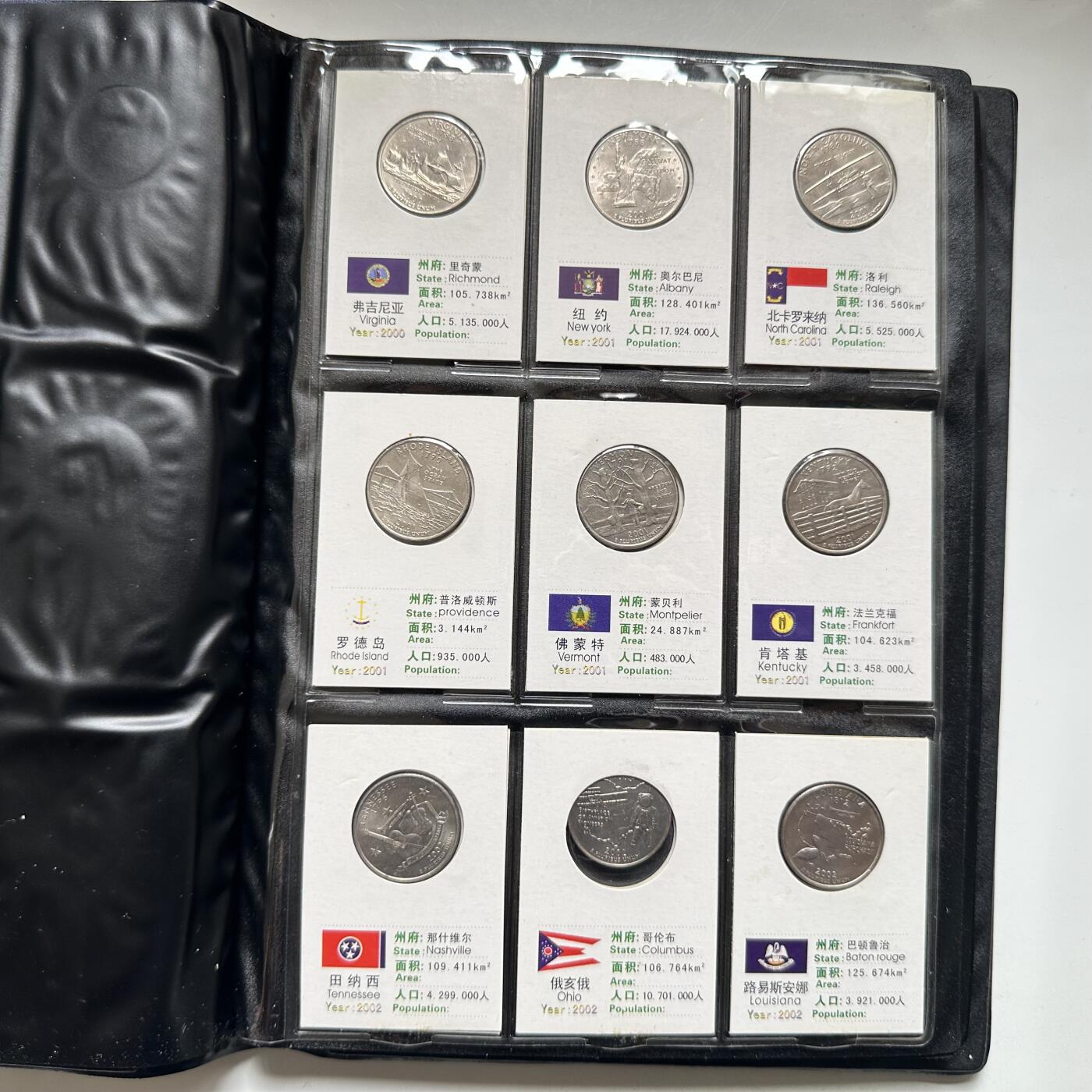🌹外币初藏🌹🐯2026年第44场   每周二四六晚8️⃣点  世界硬币 美国50州纪念25美分硬币（1999-2008年）专用收藏册 含币