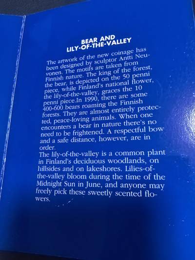 长老汇马年精选第十八场拍卖 1990芬兰4枚官方套币英文版，卡装，3500套