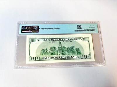 【Blue Auction】世界纸币精拍第811期——18级TOP拍卖/信誉/品质/专业/高效💫 【AAA冠无47】美国 1996年100美金 PMG66EPQ 