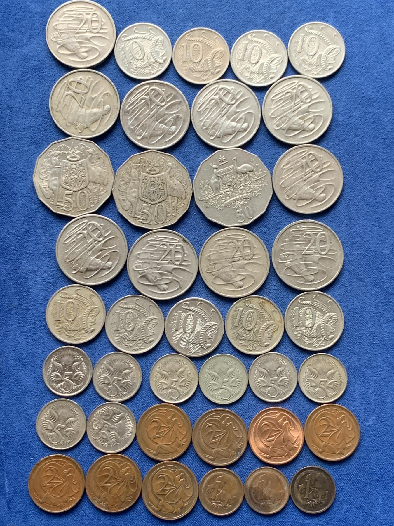 《竞宝斋》第481场 周日，周一 2场连拍 （全场包邮）20级店铺 欢迎送拍 40枚一组 澳大利亚硬币 细节见图