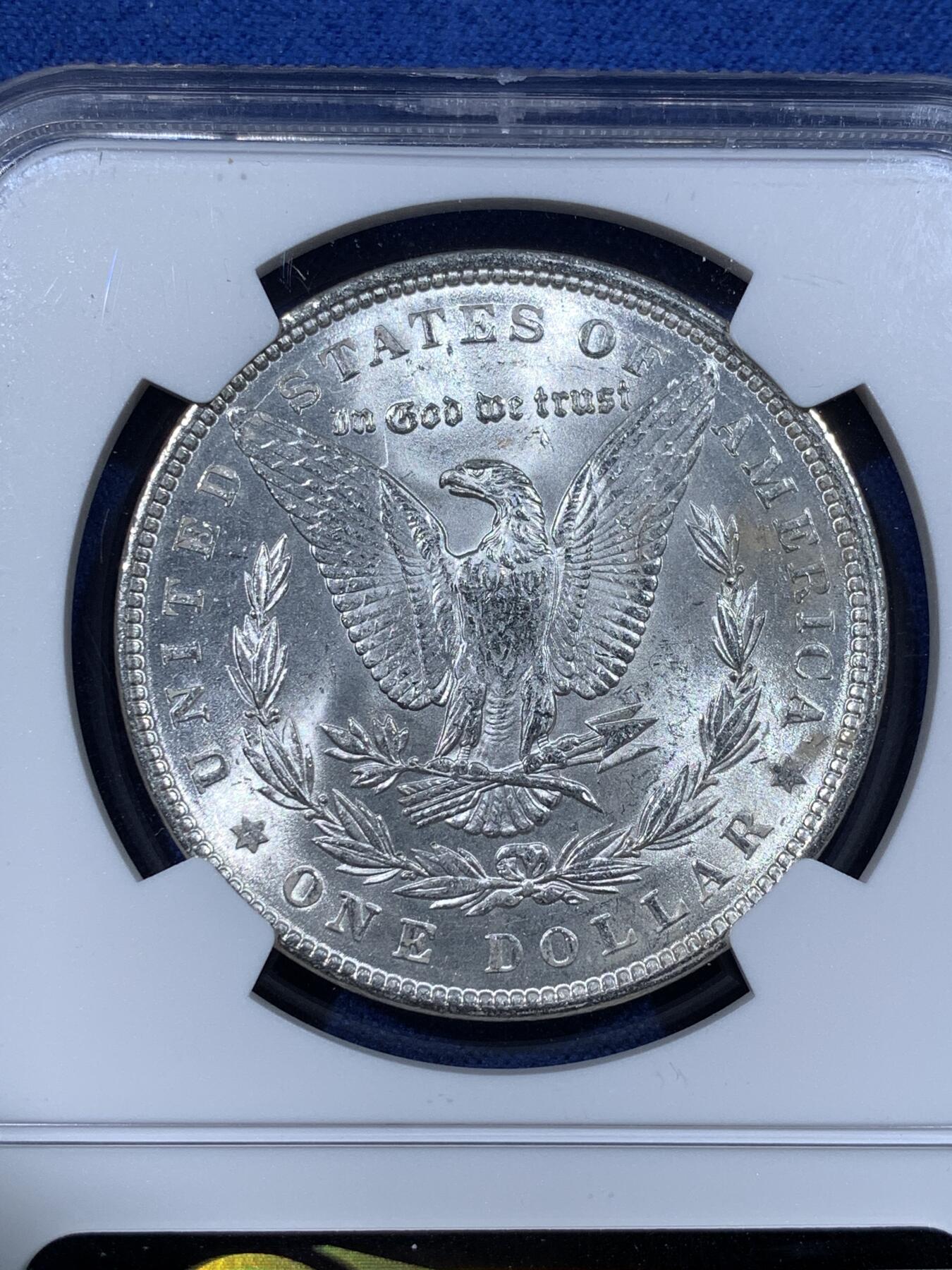 《竞宝斋》第481场 周日，周一 2场连拍 （全场包邮）20级店铺 欢迎送拍 NGC MS62 美国 1889 摩根 1美元 银币