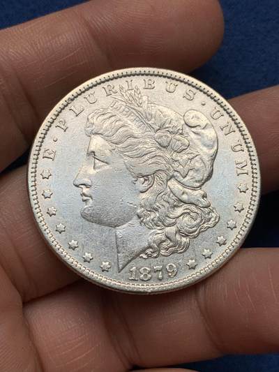 《竞宝斋》第481场 周日，周一 2场连拍 （全场包邮）20级店铺 欢迎送拍 - 美国 1879年 摩根 1美元 银币