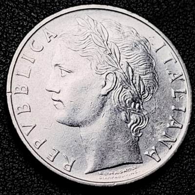 泉币菌-第228场-三月三 上巳节专场 拍品多 请提前出价 意大利早期100里拉 月亮和记忆女神密涅瓦 不锈钢币 27.8mm