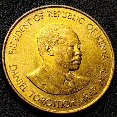 泉币菌-第228场-三月三 上巳节专场 拍品多 请提前出价 原铜光极美 第二任总统 肯尼亚1991年10分镍黄铜硬币 30.8毫米9.0克