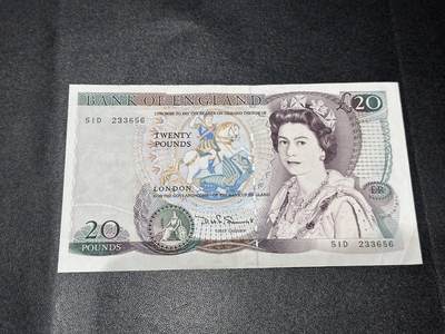 《外钞收藏家》第六百二十八期（精品百拍场）（长期征集拍品、欢迎藏友们联系合作） - 英国D序列20镑 AU品相 号码无47 尾656