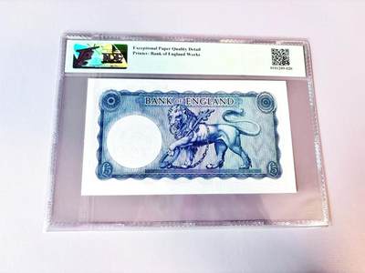 【Blue Auction】世界纸币精拍第811期——18级TOP拍卖/信誉/品质/专业/高效💫 英国 B序列 1961年5镑 TQG66EPQ 