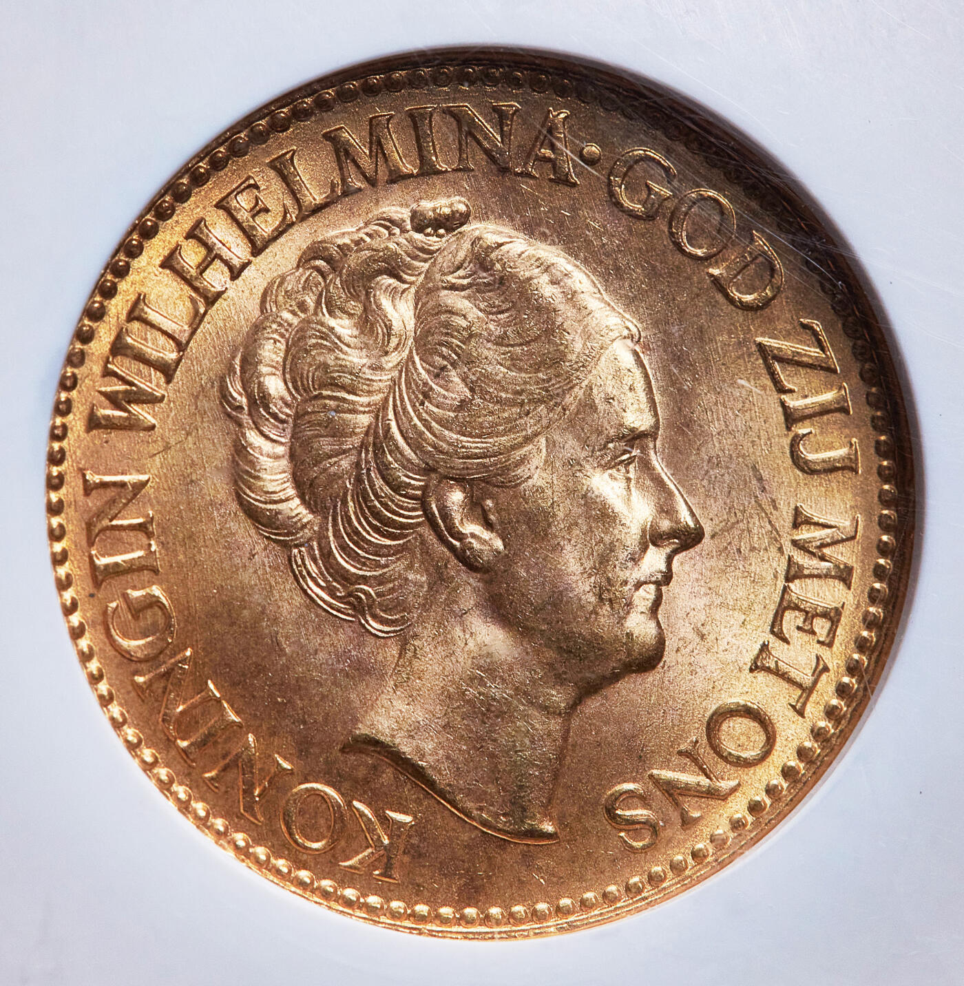 【俄甄集藏】满园春色-2026年(051)04-22星期三 晚 19:30 全场包邮 荷兰1932年威廉明娜10盾金币，NGC MS64，转光品相，重6.729克，900金，经典品种