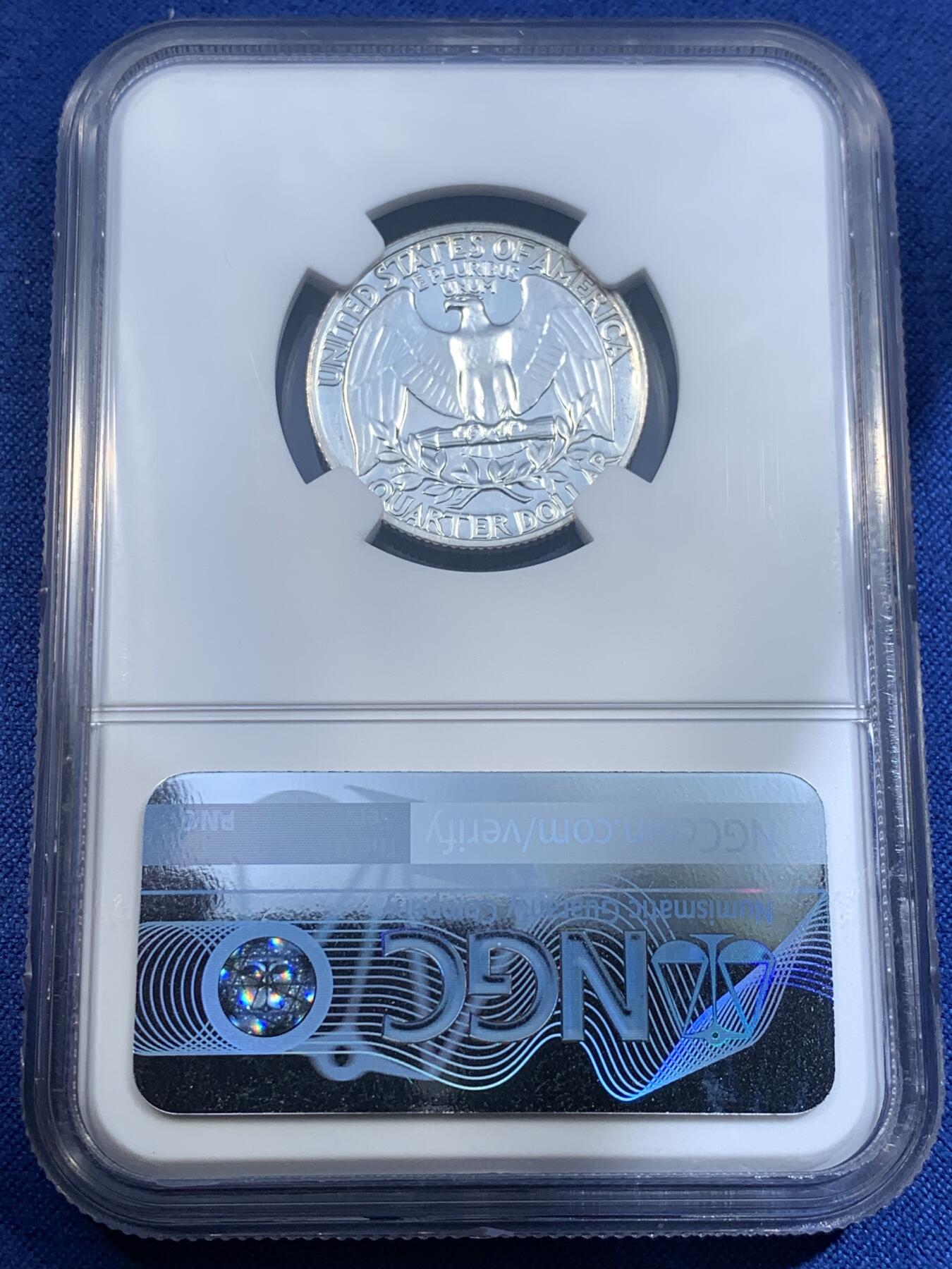 《竞宝斋》第481场 周日，周一 2场连拍 （全场包邮）20级店铺 欢迎送拍 NGC PF68 美国1962年华盛顿25美分银币，少见早期精制版本，高分