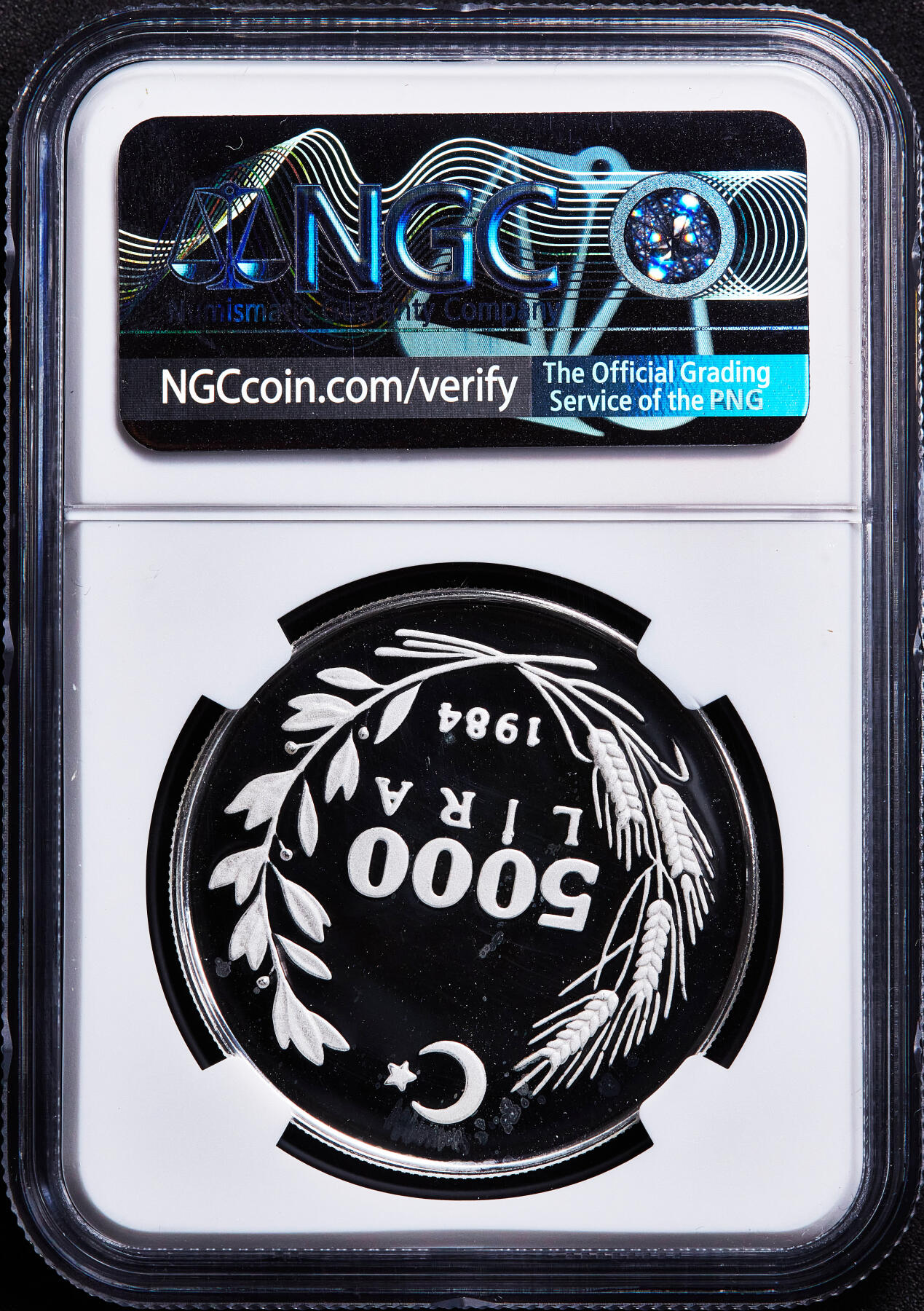 【俄甄集藏】满园春色-2026年(051)04-22星期三 晚 19:30 全场包邮 土耳其1984年纪念联合国国际妇女年10周年5000里拉精制银币，NGC PF67UC，重23.33克，925银，发行量6500枚