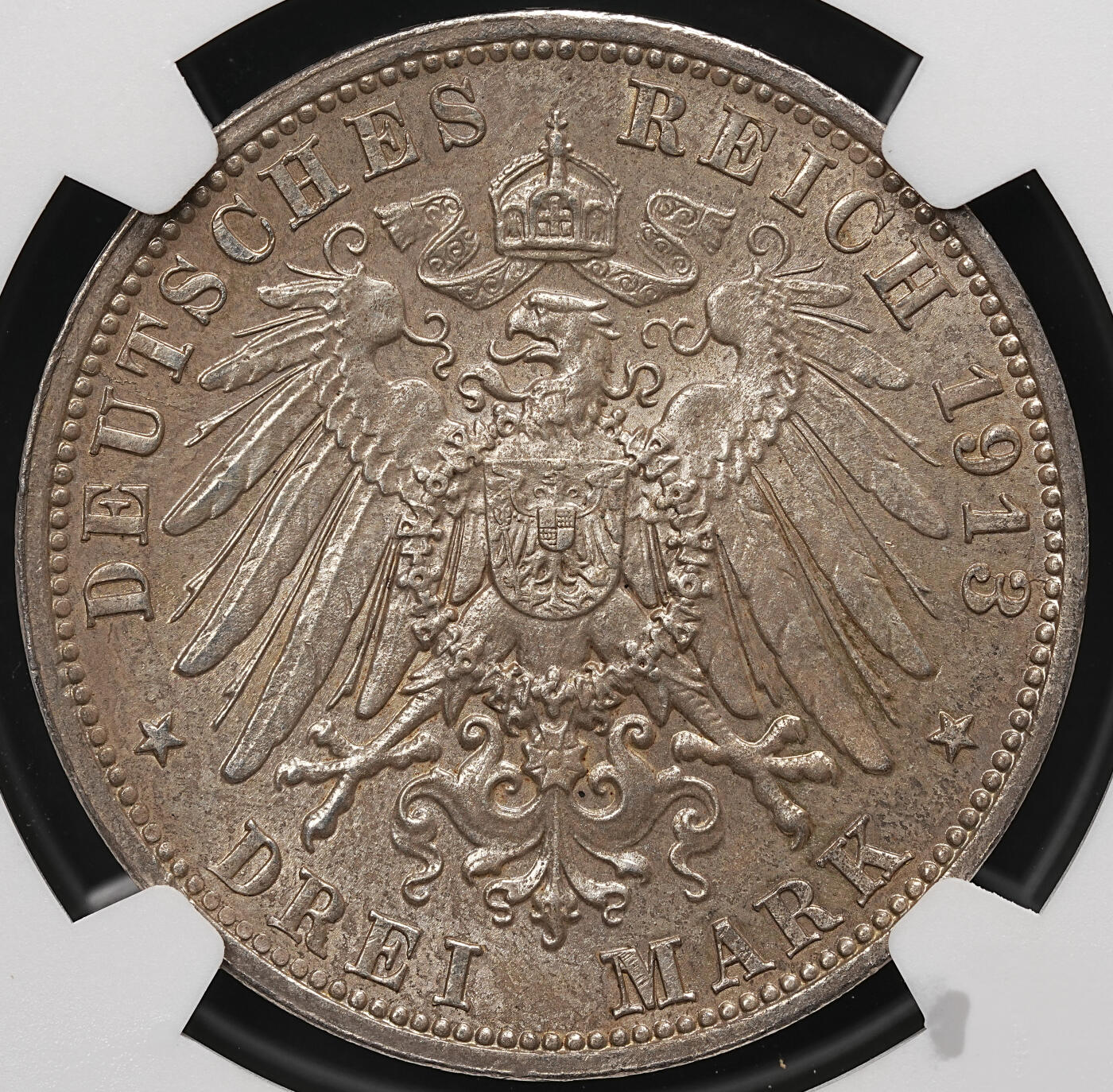 修遠堂世界钱币第112期 NGC MS63 1913年萨克森-莱比锡战役百年纪念3马克银币