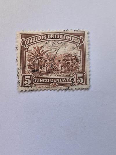 杂票 哥伦比亚邮票 植物1枚旧雕