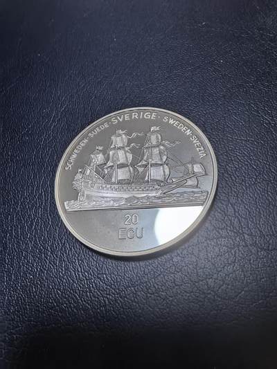 长老汇马年精选第十九场拍卖 瑞典1992年20ECU精制银币 古斯塔夫二世·阿道夫（瑞典国王，被称为：北方雄狮）25克925银 发行量：7千5百 盒证全