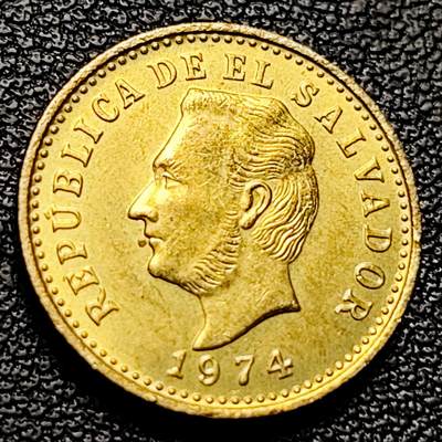 泉币菌-第228场-三月三 上巳节专场 拍品多 请提前出价 铜光美品 1974 萨尔瓦多２分黄铜币 袖珍币
