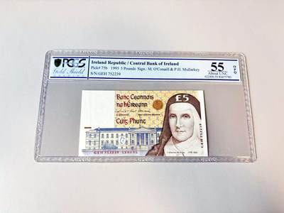 【Blue Auction】世界纸币精拍第811期——18级TOP拍卖/信誉/品质/专业/高效💫 爱尔兰 1995年5镑 PCGS55EPQ 