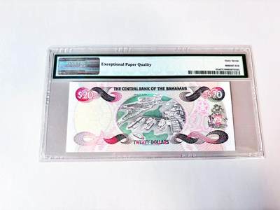 【Blue Auction】世界纸币精拍第811期——18级TOP拍卖/信誉/品质/专业/高效💫 【62小号】巴哈马 1997年20元 PMG67EPQ 