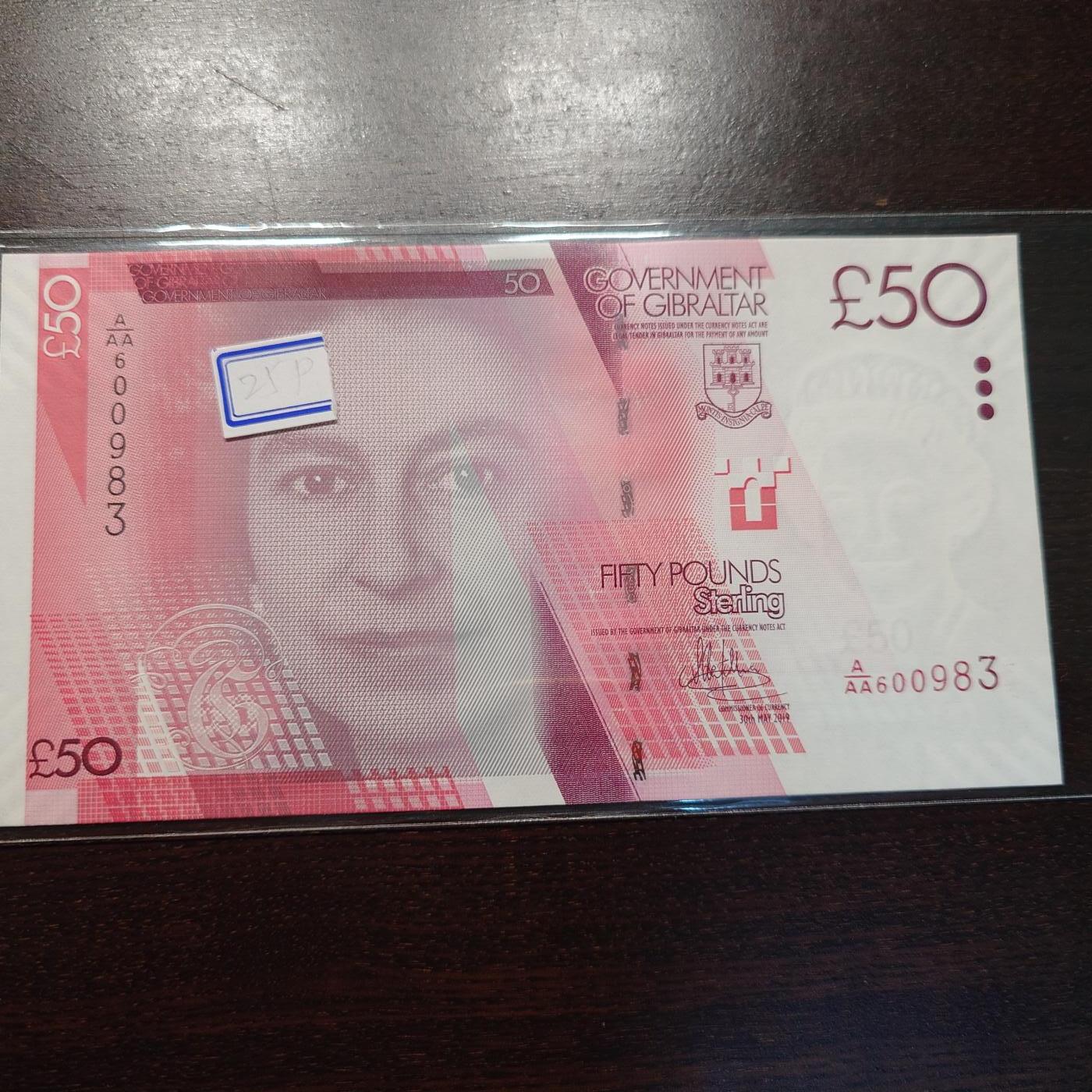 世界钱币～微拍第245期暨2026年第26期  新货卖剩品种部分上架提供选购【有看中的就一开始就出价，别为了晚付几天押金拖到最后，这里没出价的只要群里卖掉了就会撤】 2019年直布罗陀50镑 全新绝品无47尾号983