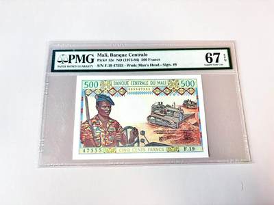【Blue Auction】世界纸币精拍第811期——18级TOP拍卖/信誉/品质/专业/高效💫 【555豹子号】马里 1973-84年500法郎 PMG67EPQ 