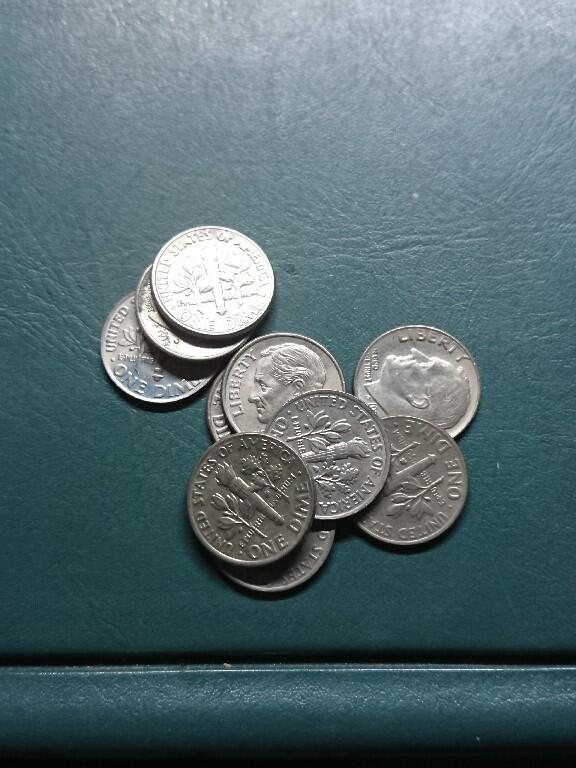 松南世界钱币——260420 美国10分镍币10枚合计1美元5