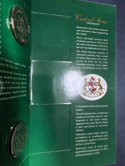 长老汇马年精选第十八场拍卖 2001澳大利亚联邦百年塔斯马尼亚3枚卡装，限量版，克书70多美金