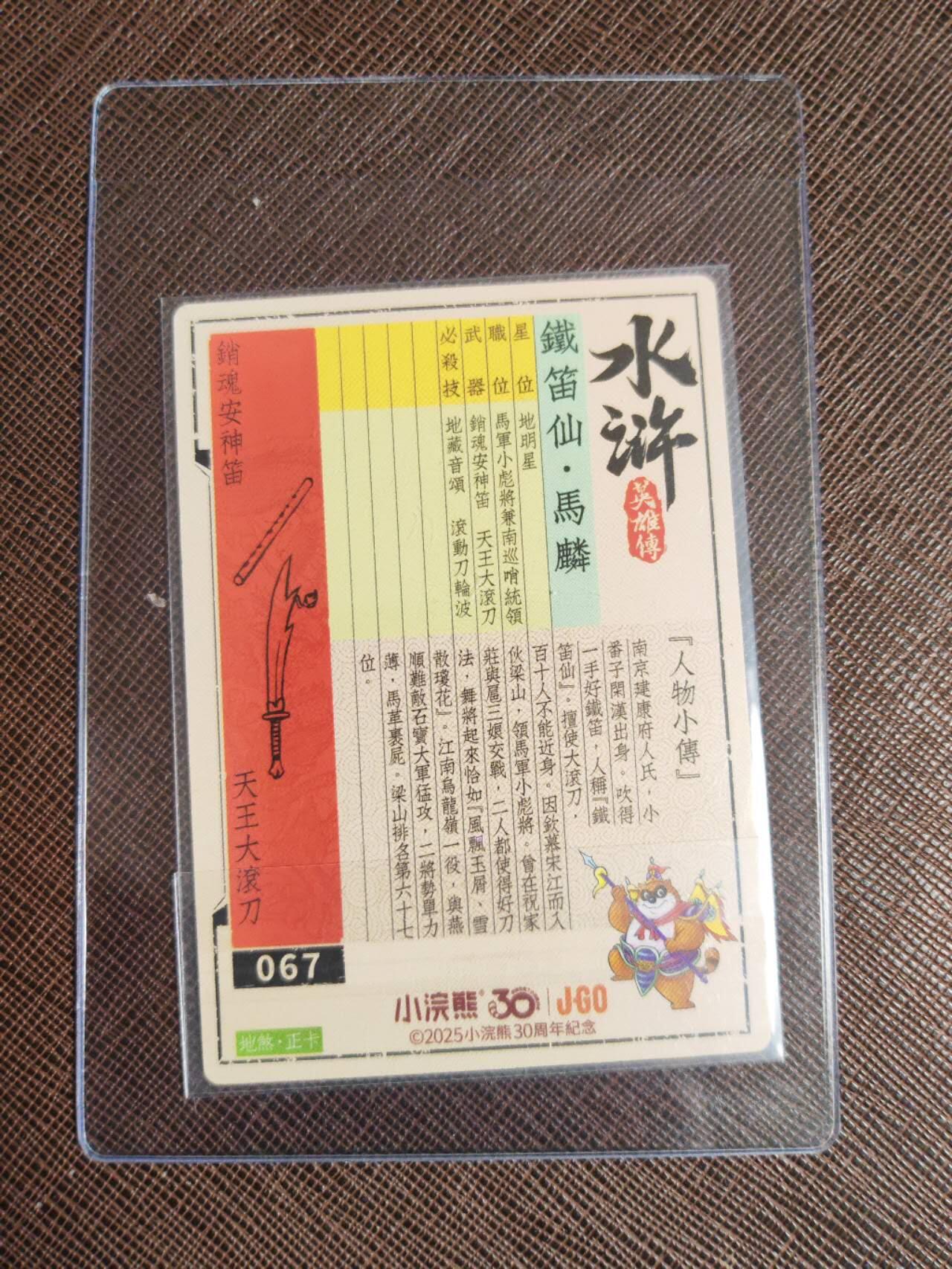 第112期阳大大卡牌拍卖第112期（持续收拍品，周六晚上九点截拍，进群福利早知道） 【亲签】小浣熊30周年 水浒英雄传 铁笛仙 马麟 亲签卡