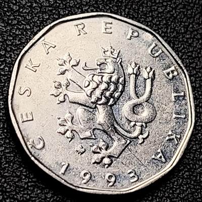 泉币菌-第228场-三月三 上巳节专场 拍品多 请提前出价 捷克共和国2克朗硬币 双尾狮