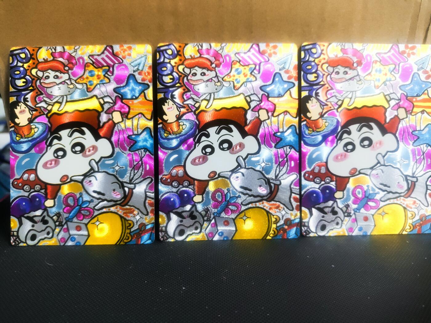 【持续收拍品】-琦卡当当铺～第42期★★~支持寄存★★~【9点40结束】扫码加群抽[包邮券]~ 奇点最新一弹定制蜡笔小新粗闪裸卡三张