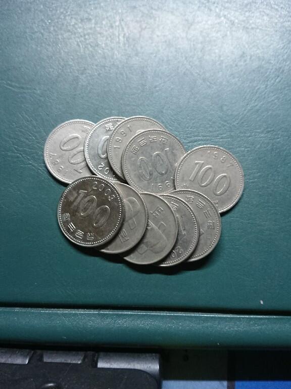 松南世界钱币——260420 韩国100元新版镍币10枚合计1000元3