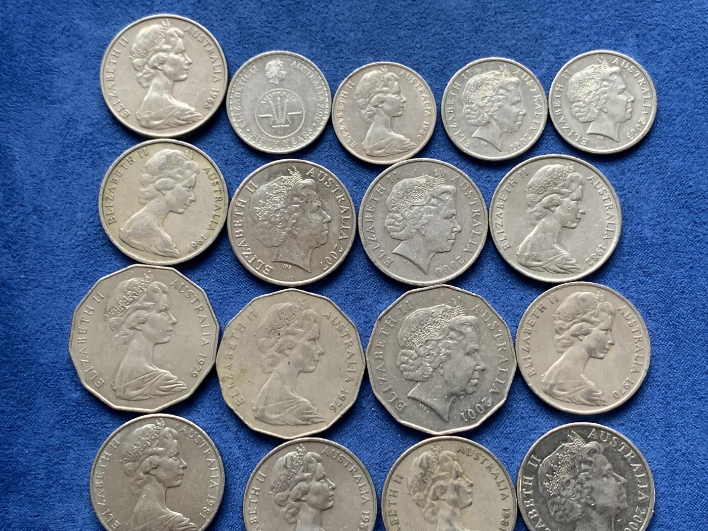 《竞宝斋》第481场 周日，周一 2场连拍 （全场包邮）20级店铺 欢迎送拍 40枚一组 澳大利亚硬币 细节见图